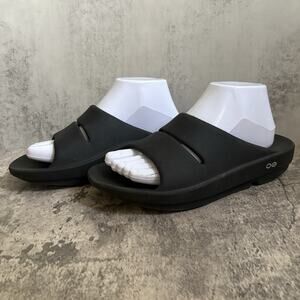 OOFOS Ooahh Slide Sandal Men's Black Recovery Comfort EU 40 / M 7 W 9